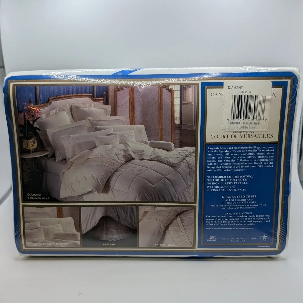 Cannon Royal Family Court‎ of Versailles Queen Flat Sheet White Diamant 250TC